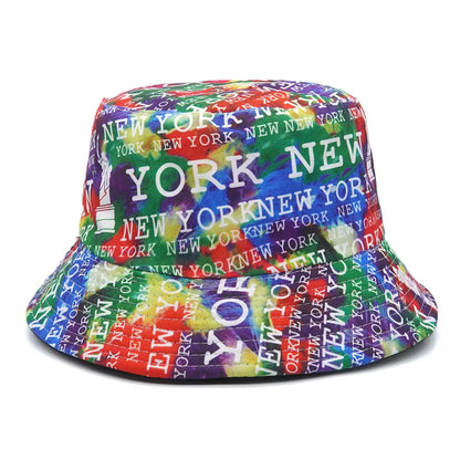 Panama Bucket Hats Animal Letter Print Fisherman Hat For Women Men