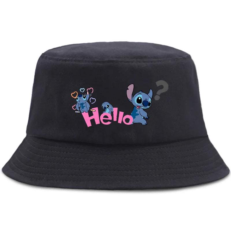 Lilo Stitch Cotton Foldable Bucket Hat Women Hat Boys Girls Fishing Hunting Cap