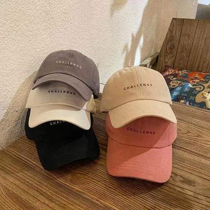 Casual Unisex Hip Hop Letter Embroidery CHALLENGE Baseball Caps