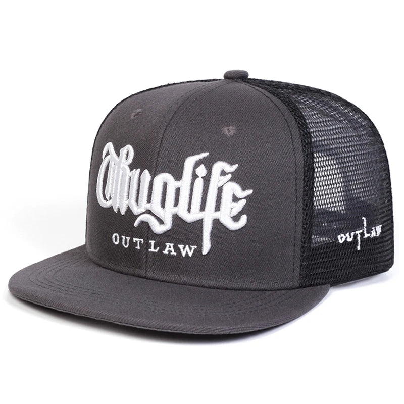 Personalized New Fashion Webhat Thug LIFE Embroidered Hip Hop Hat Snapback Hat