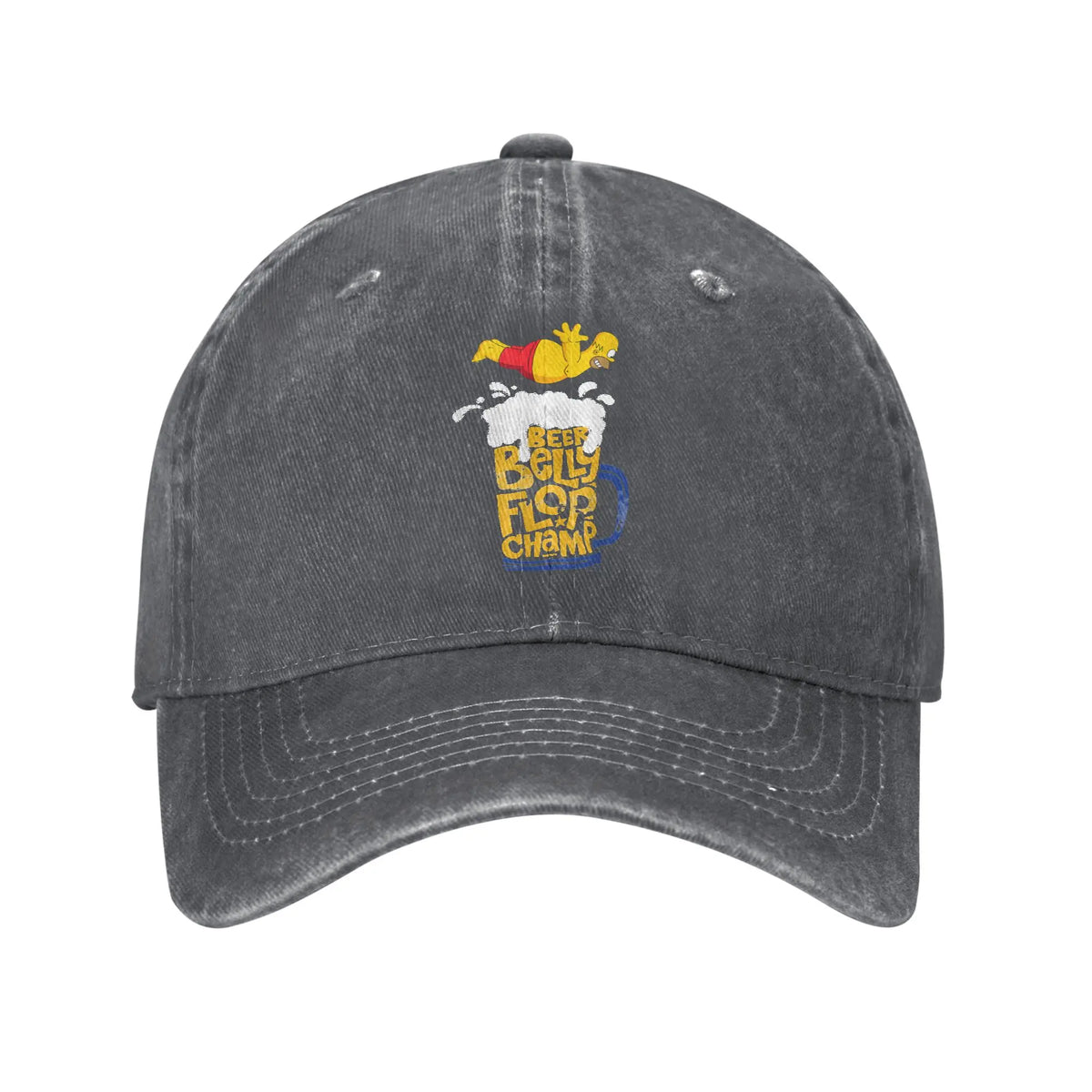 The S-simpson Homer Beer Belly Flop Champ Washed Baseball Cap