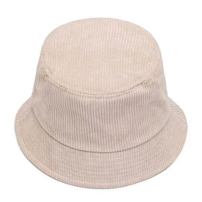 High Quality Corduroy Bucket Hat Casual Solid Color Foldable Fisherman