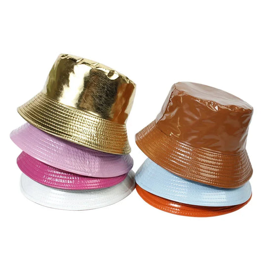 Fashion Shiny Hip-Hop Bucket Hat for Women Men