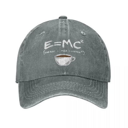 Vintage Energy=Milk+Coffee E=MC Baseball Caps