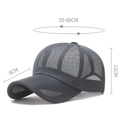 Fashion Quick Dry Full Mesh Caps Sun Protection Breathable Summer Baseball Cap