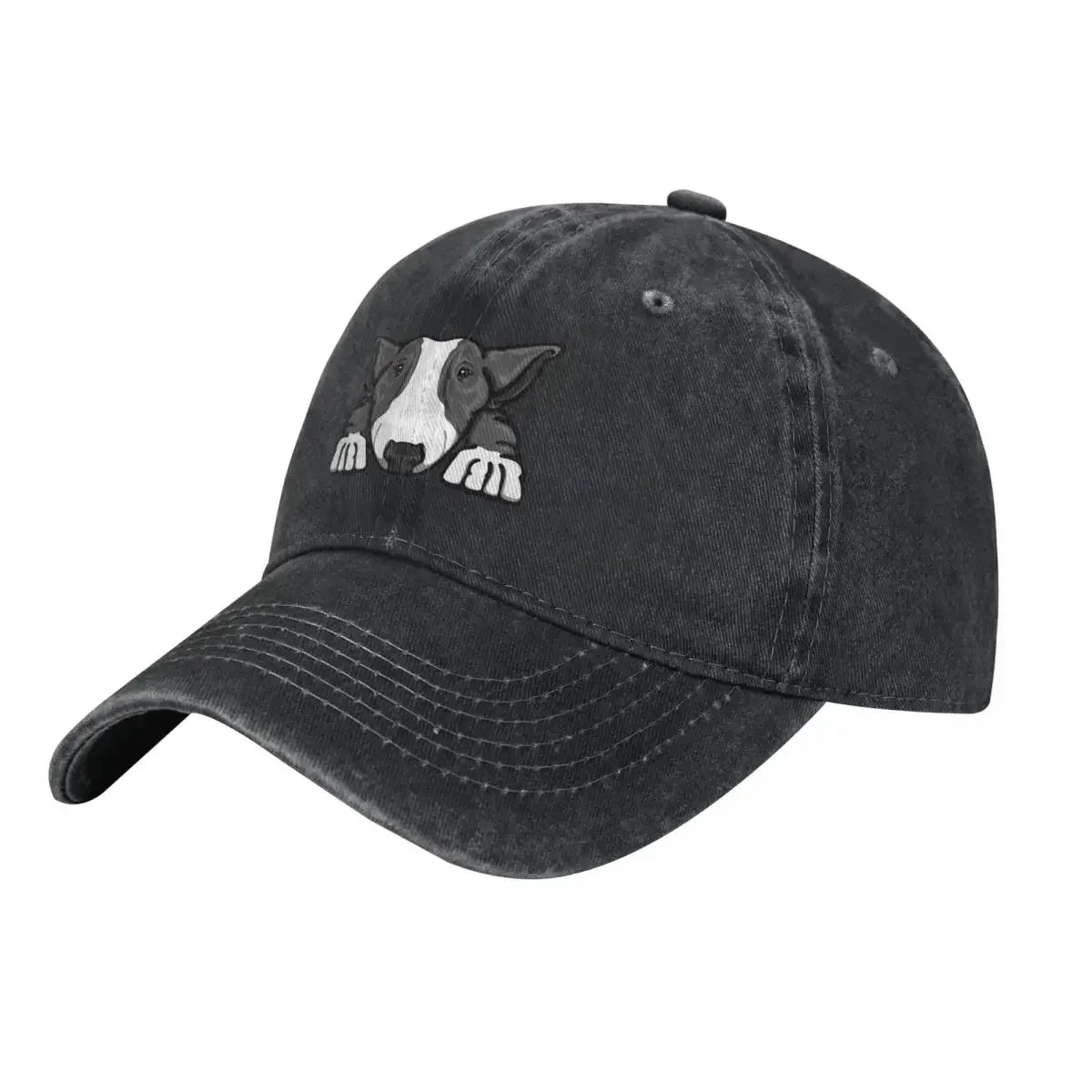 Grey & White Bull Terrier Baseball Cap