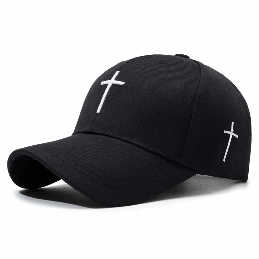 Cross Embroidered Baseball Hat Show Face Small Spring And Autumn