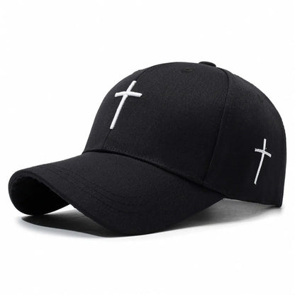 Cross Embroidered Baseball Hat Show Face Small Spring And Autumn