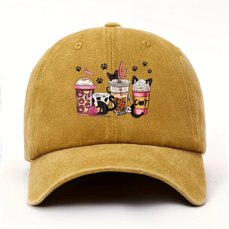 Cat & Paw Print Baseball Cap