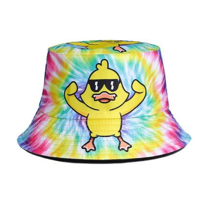 Rock Street Style Duck Chicken Letter Beer Bucket Hat