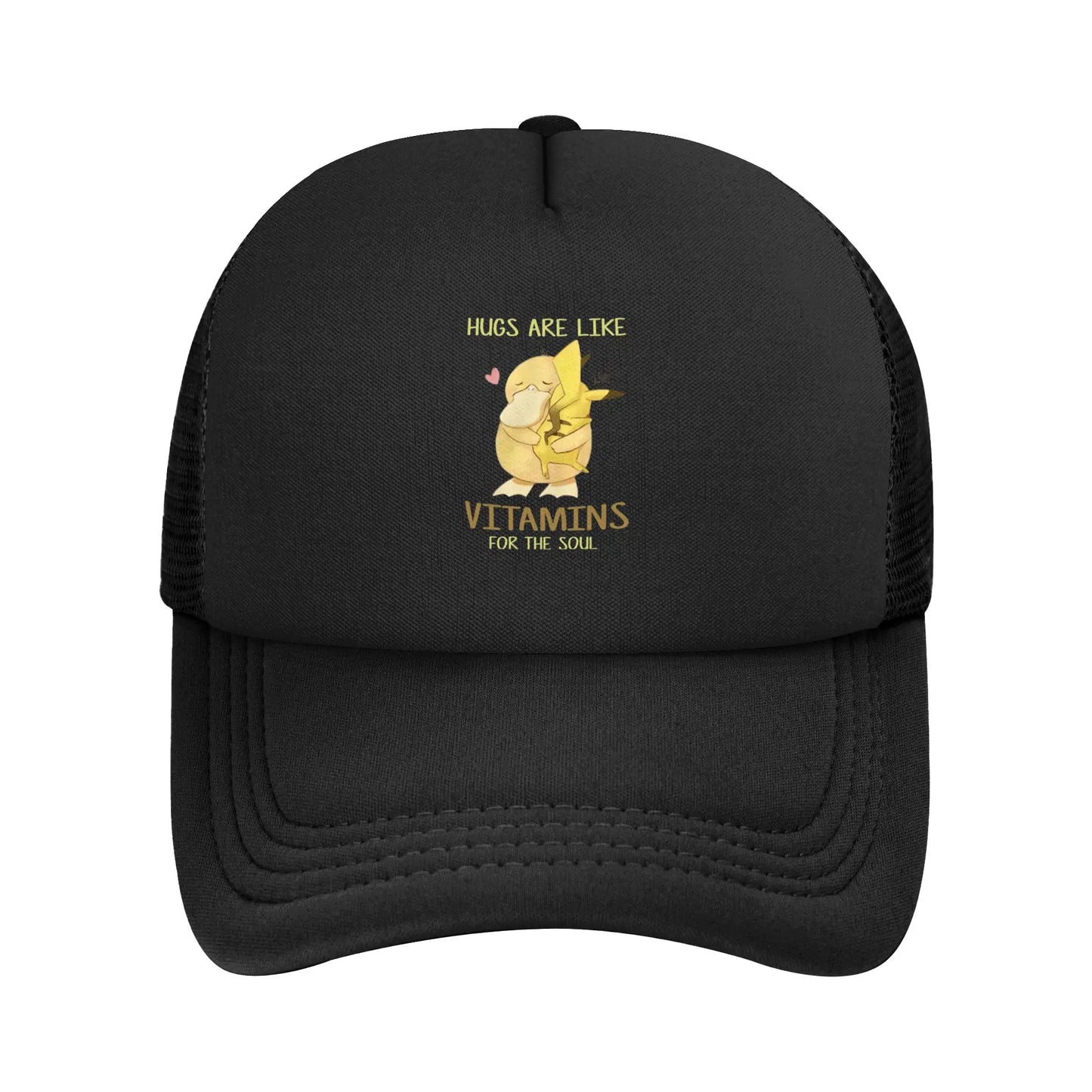 Pokemon Psyduck Pattern Trucker Hats Hip-Hop Mesh Baseball Caps