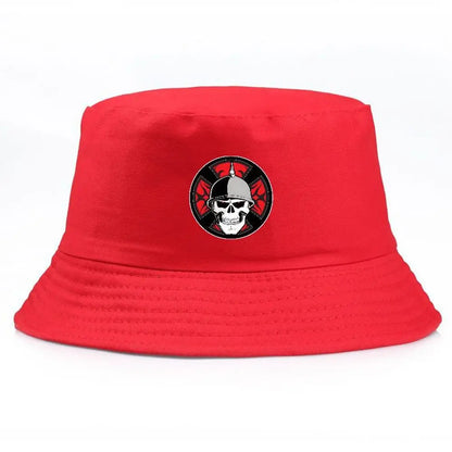Summer Fisherman Bucket Hat Skull Print Cotton Fishing Cap
