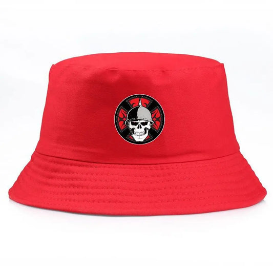 Summer Fisherman Bucket Hat Skull Print Cotton Fishing Cap