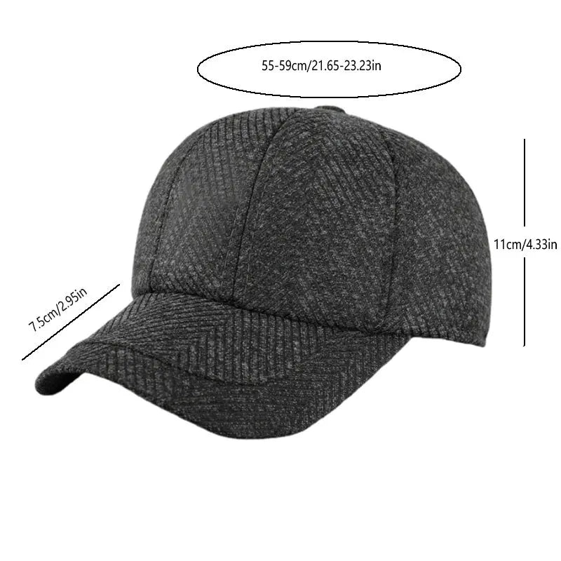 Auturnn Thick Warm Men Winter Baseball Cap With Ear Flaps