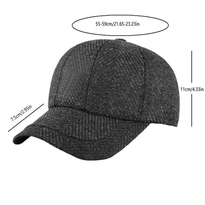 Auturnn Thick Warm Men Winter Baseball Cap With Ear Flaps