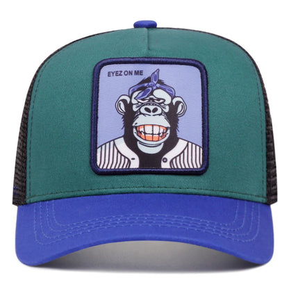 Eyez On Me Grinning Monkey Cartoon Baseball Cap
