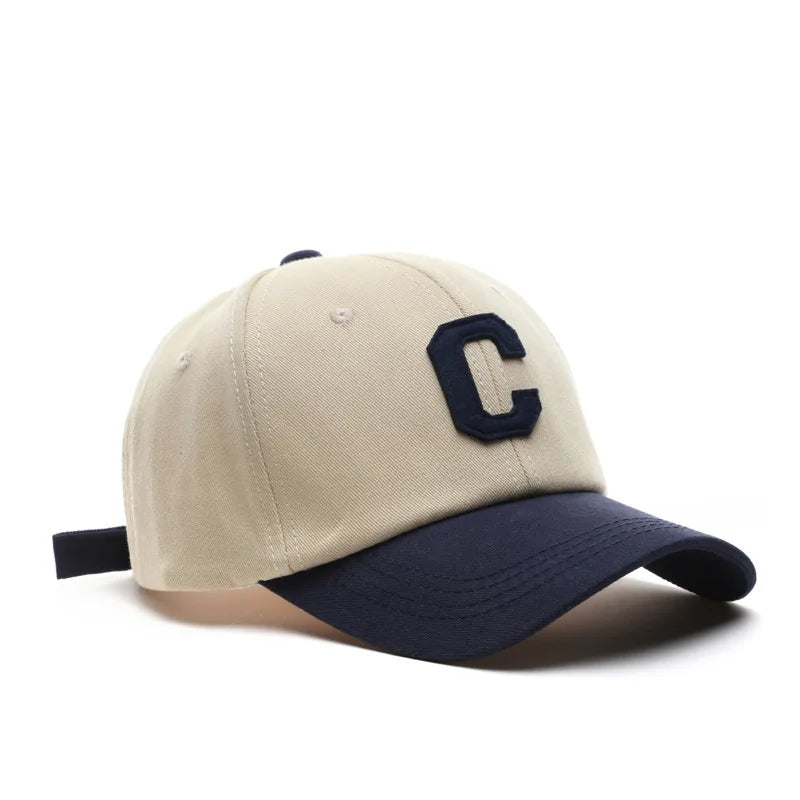 Unisex Cotton Baseball Cap For Women And Men Casual Fashion Letter C