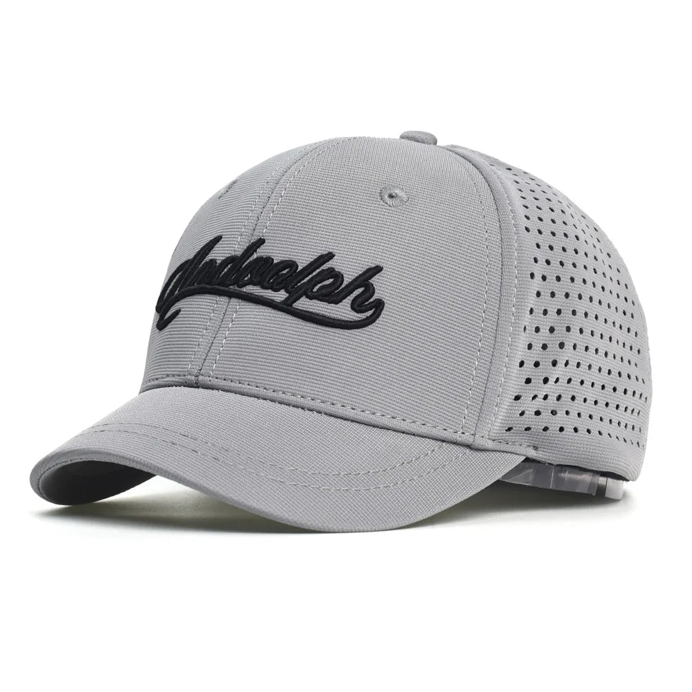 Mesh Short Brim Back Closed Baseball Cap Men