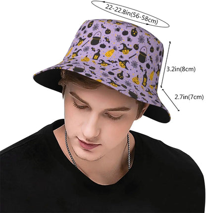 Bucket Hat For Halloween Cool Novelty Hats For Women Men Witch Hat Pumpkin Soup