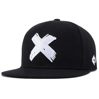 Fashion And Simple New Flat brimmed Hat X Embroidered HipHop Baseball Hat