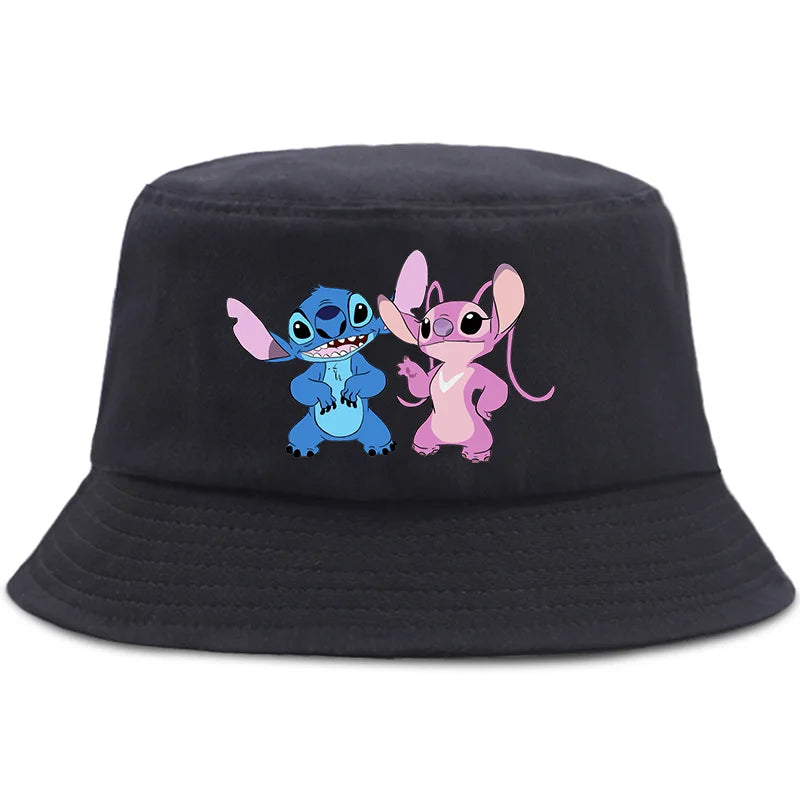 Lilo Stitch Cotton Foldable Bucket Hat Women Hat Boys Girls Fishing Hunting Cap