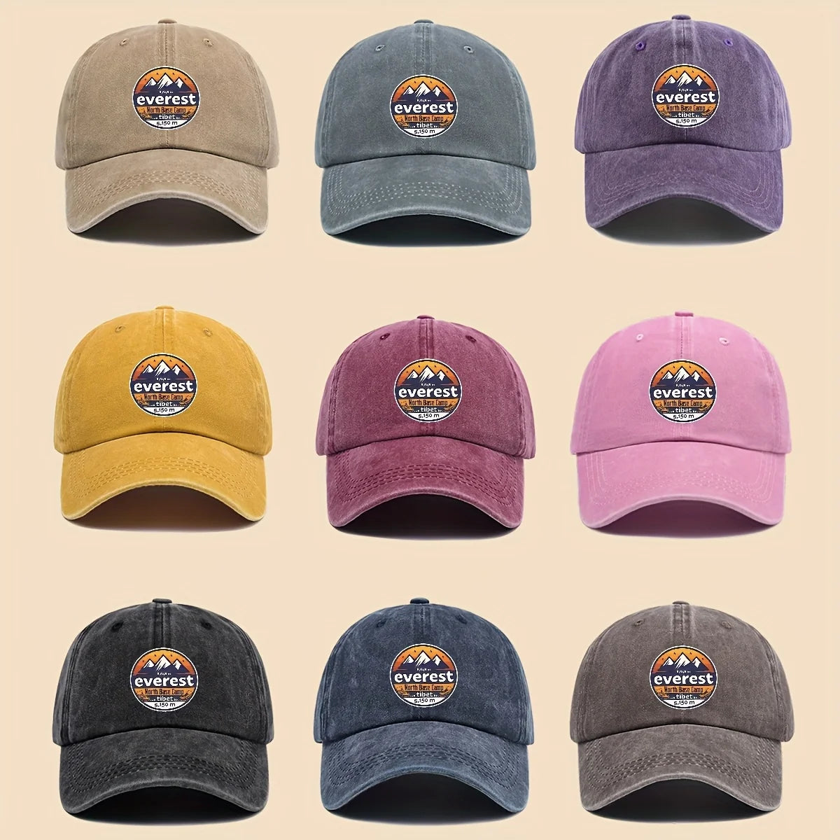 Baseball Cap Featuring "Everest North Base Camp 5, 150 Meters"