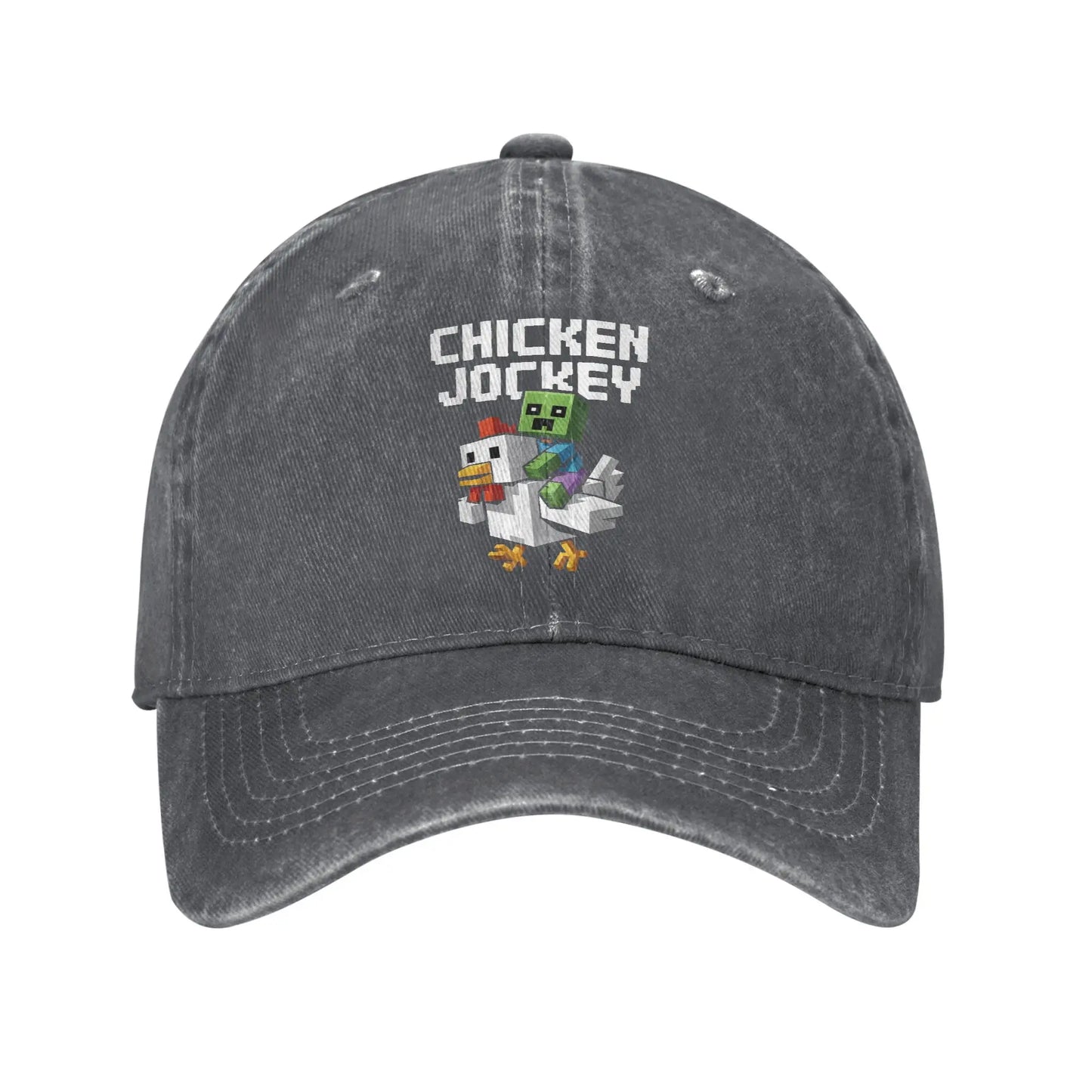 Chicken Jockey Zombie Pixel Art Zombie Movie Wear Baseball Caps