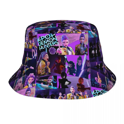Travel Headwear Huntrix Girl Merchandise Bucket Hat Fashion Woman Sun Hat KPop Demon Hunters Panama Hat