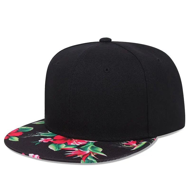 New Fashion Hip Hop Flower Hat Brim Colorful Pattern Baseball Cap Snapback Cap
