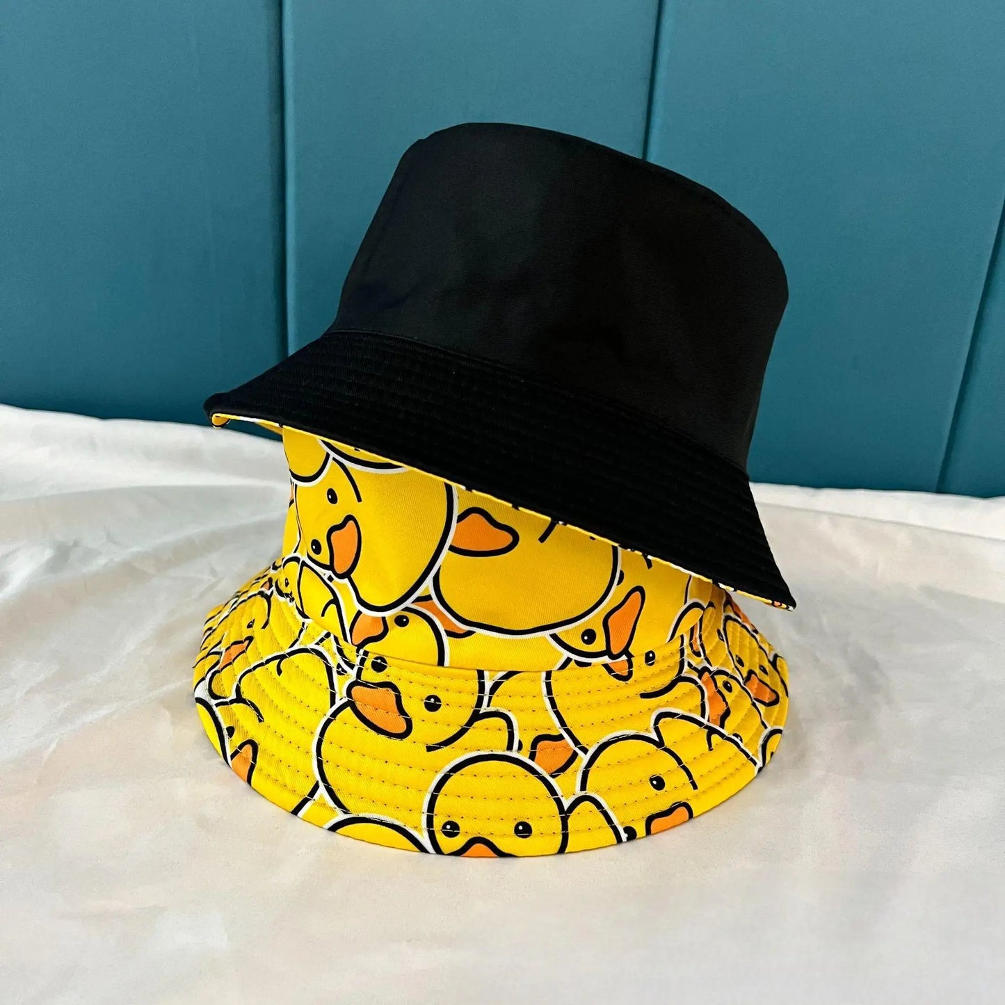 Yellow Duck Printed Fisherman's Hat Four Seasons Outdoor Sunshade Basin Hat