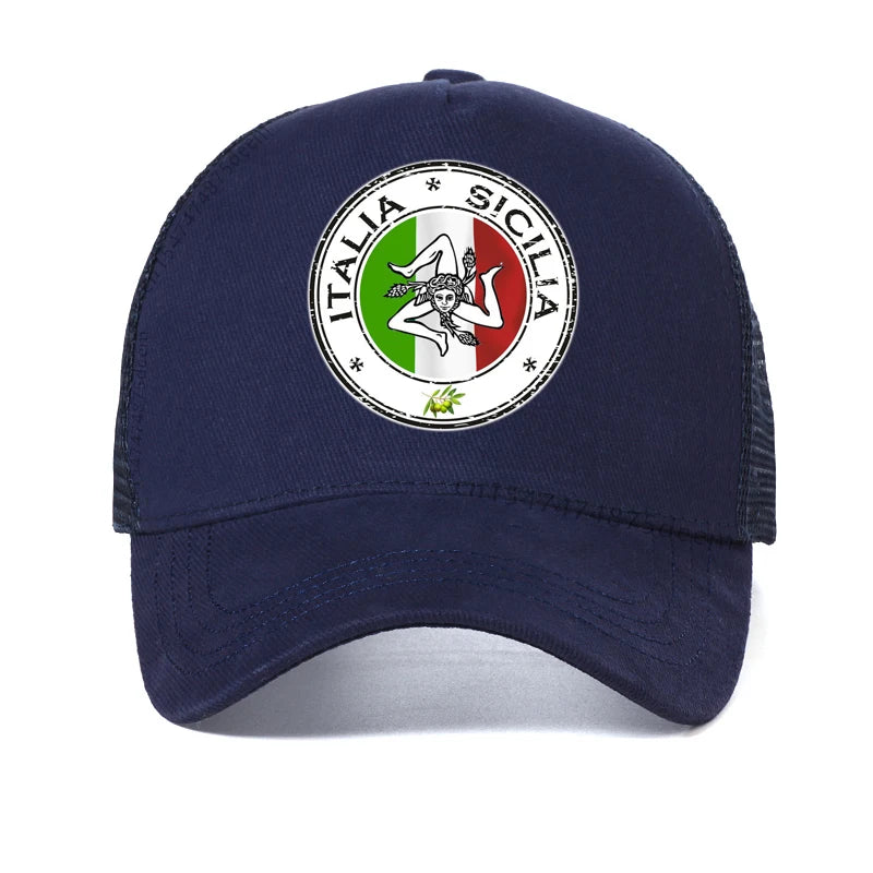 Sicilia Italy Sicily Sicilian Siciliano Italia Italian Baseball Caps
