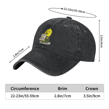 Unisex Lemongrab Printed Hat Fashion Distressed Denim Baseball Cap
