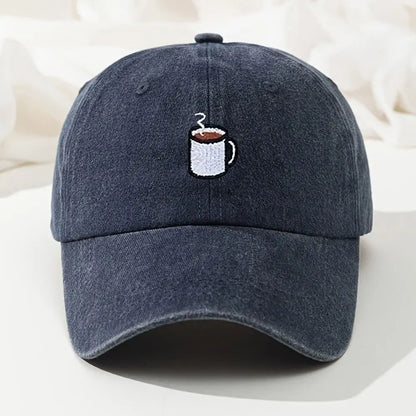 Embroidered Coffee Cup Baseball Cap