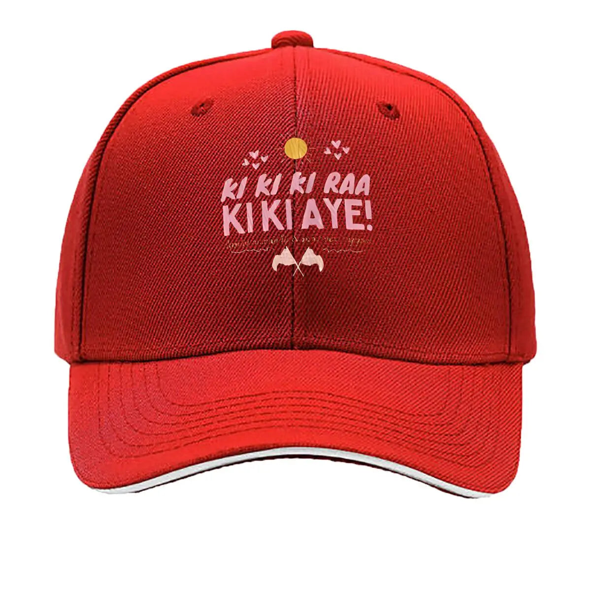 Ki Ki Ki Raa Kiki Aye Pink Text Sandwich Baseball Cap