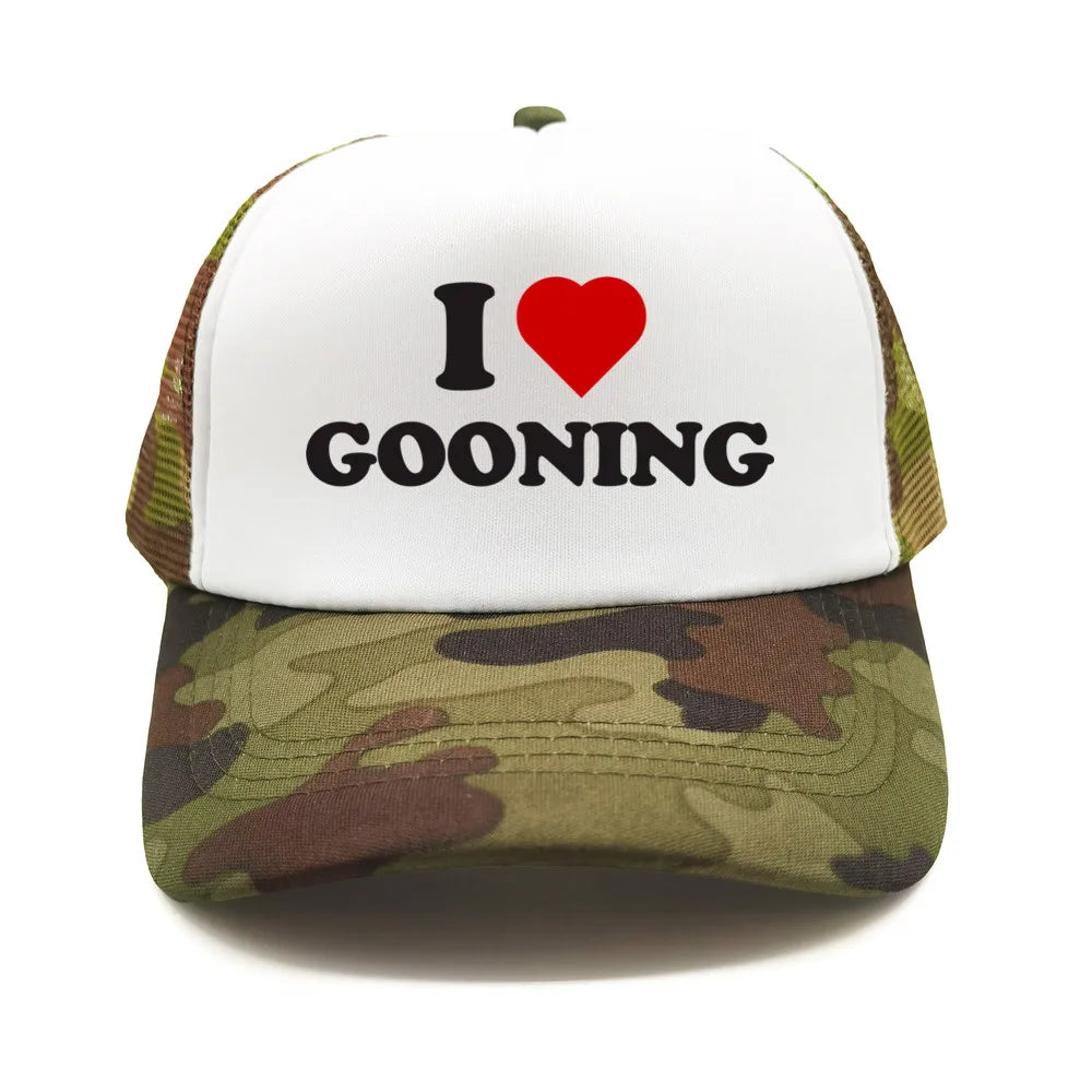 Funny I Love Gooning Baseball Caps Cool Summer Men Mesh Net Hat