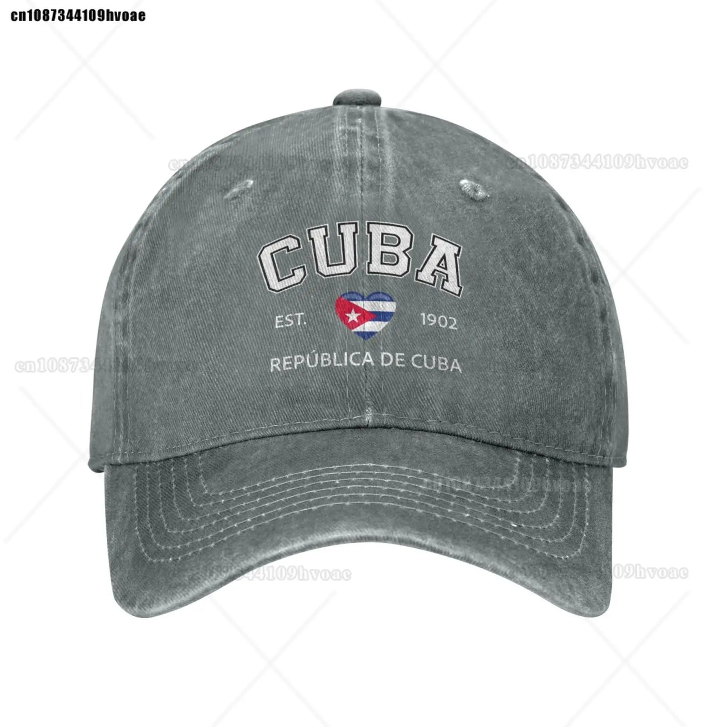 Cuba Baseball Cap EST.1902 La República De Cuba Denim Caps