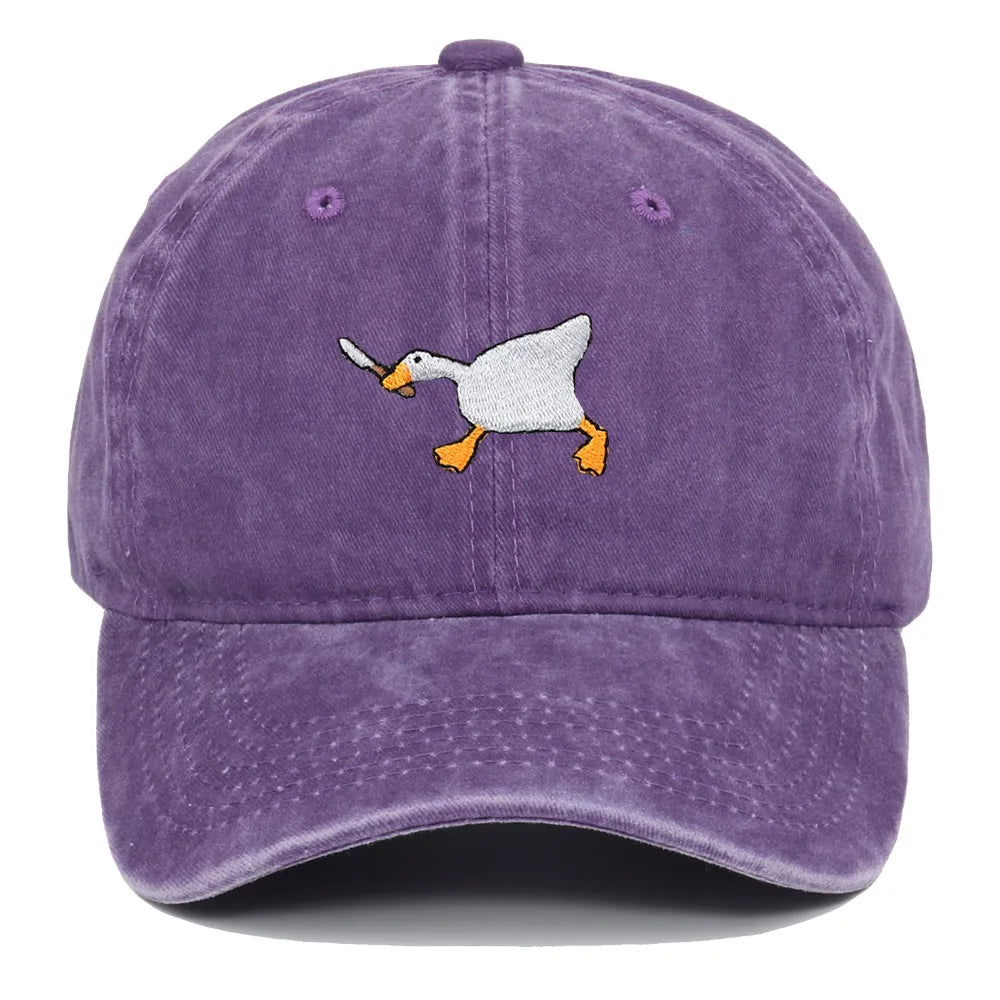 Fashion Embroidery Goose White Goose Baseball Cap Men Women