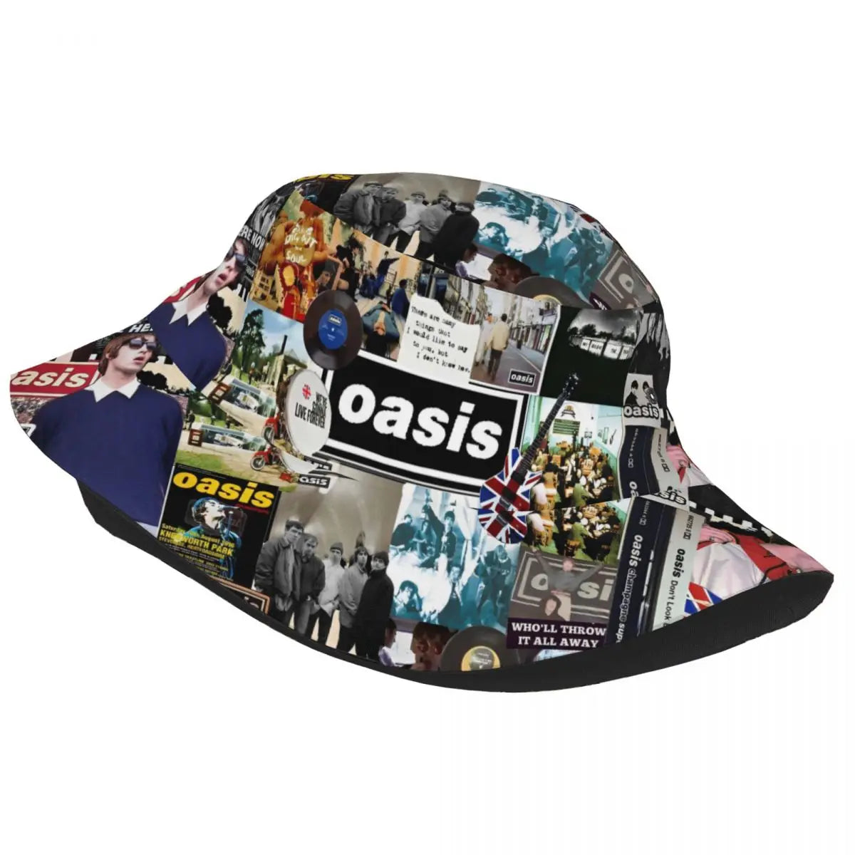 Streetwear O-Oasis Rock Collage Bucket Hats Teen Lightweight Outdoor