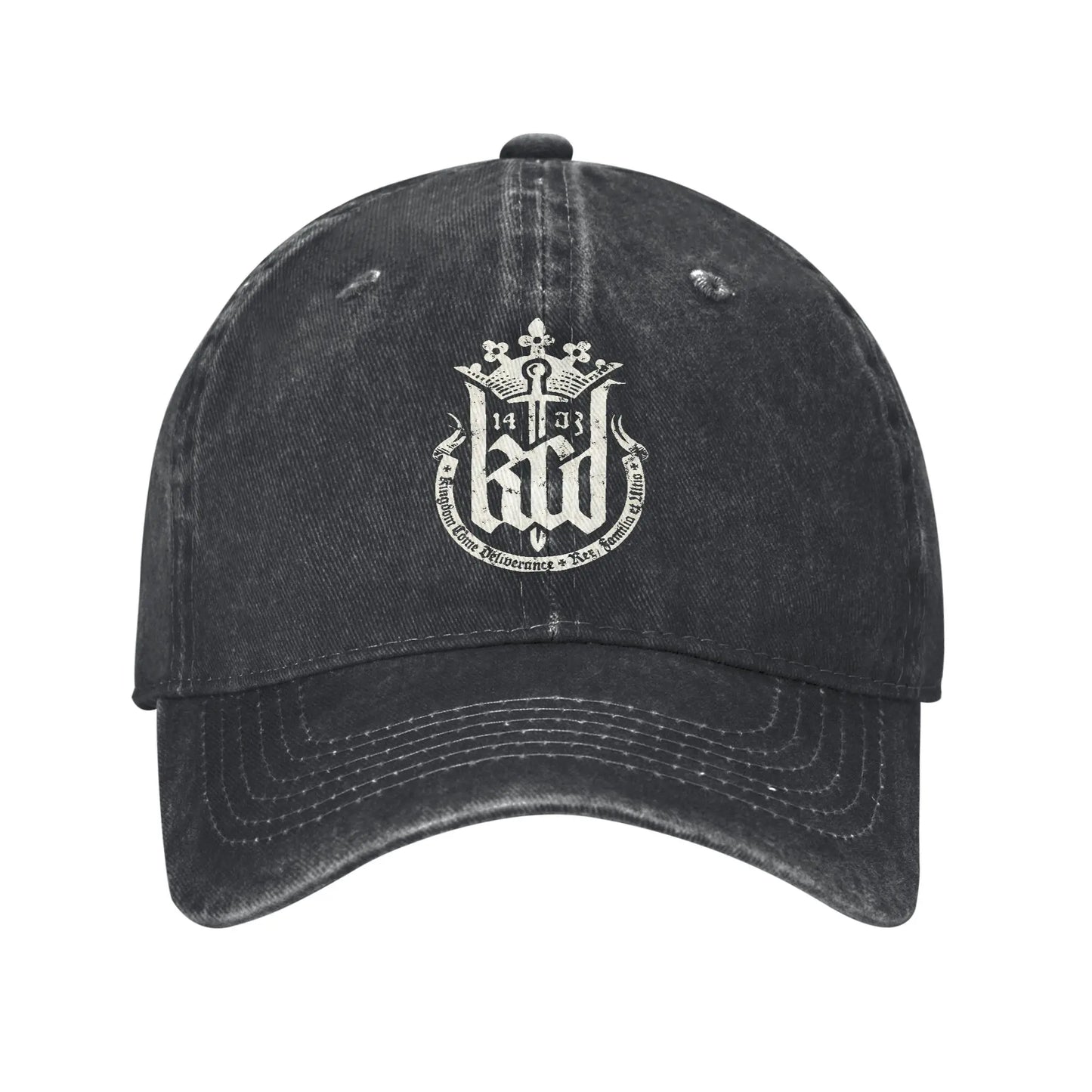 Kingdom Come Deliverance Logo Baseball Cap Distressed Denim RPG Game