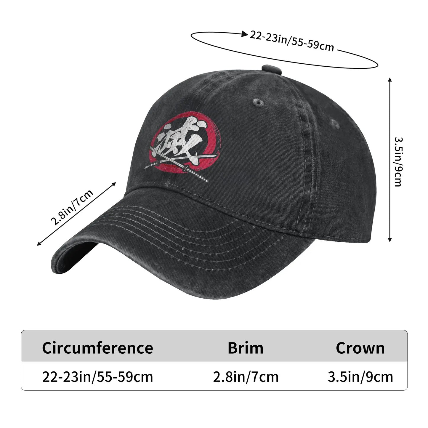 Vintage Demon Slayer Baseball Cap Destroy Kanji Japanese