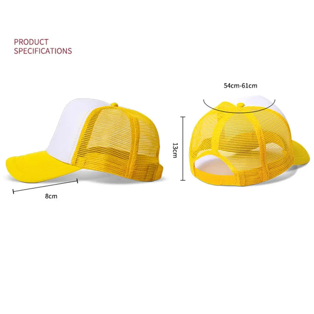 Unisex Plain Baseball Cap Fashion Adjustable Trucker Baseball Cap Men Women