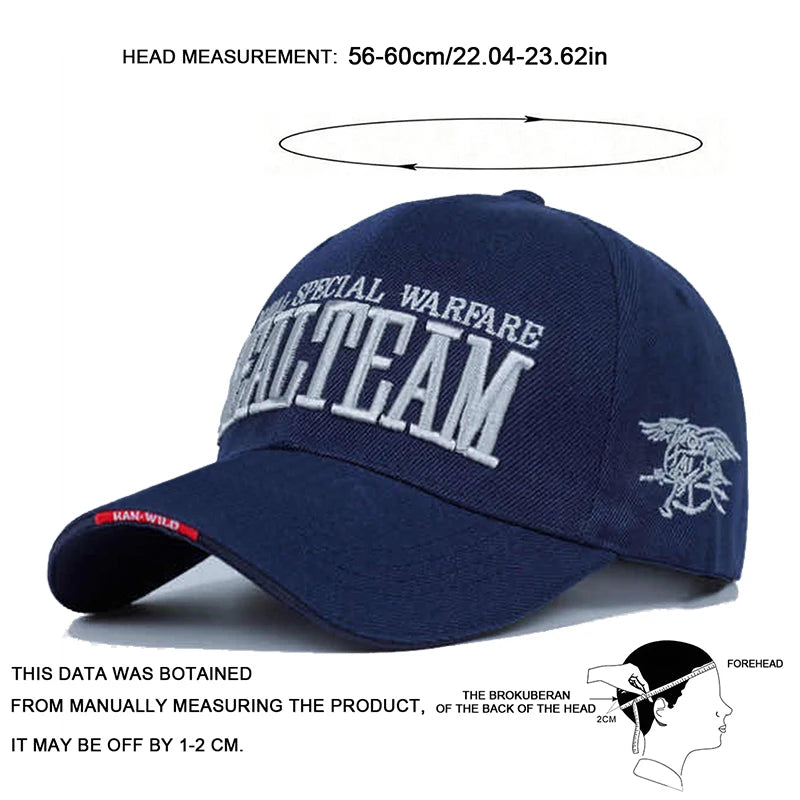 Unisex SEALTEAM Letter Embroidery Baseball Caps Spring Autumn Outdoor