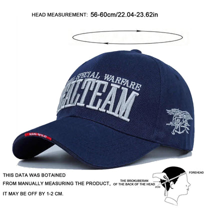 Unisex SEALTEAM Letter Embroidery Baseball Caps Spring Autumn Outdoor