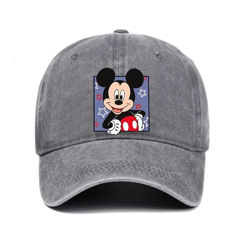 Retro Washed Mickey Mouse Print Baseball Cap