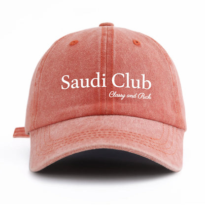 SAUDI C Print Washed Baseball Cap For Adults