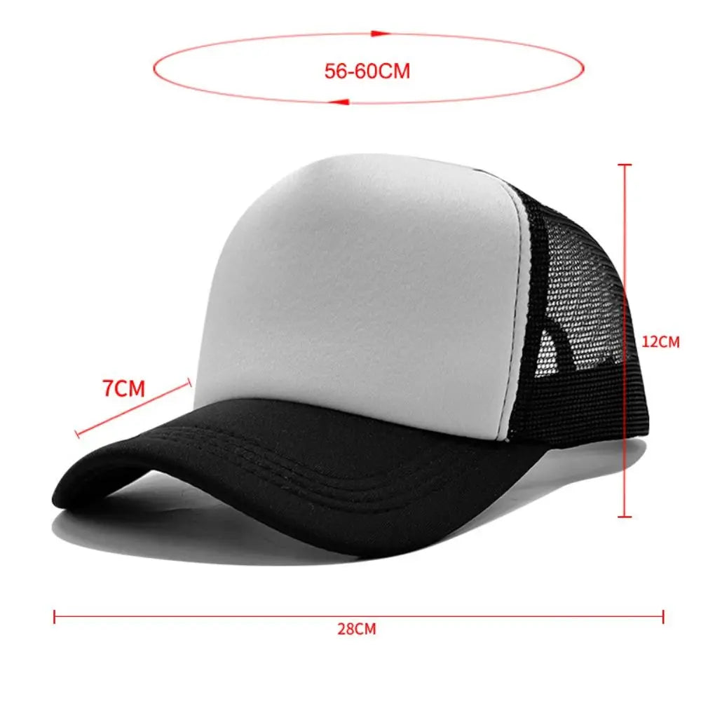 Casual Adjustable Baseball Cap Breathable Solid Color Snapback Hats Mesh Trucker Cap
