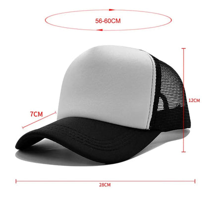Casual Adjustable Baseball Cap Breathable Solid Color Snapback Hats Mesh Trucker Cap