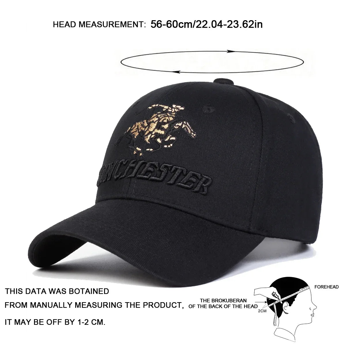 Unisex Winchester Letter Embroidery Baseball Caps Spring Autumn