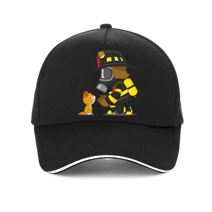 Rescues Kitten Men Baseball Cap Fashion Firefighter Hero Fight Fire