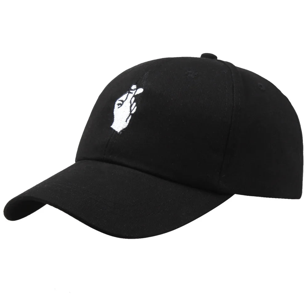 Fashion Cotton Hand Rose Love Gestures Finger Baseball Caps